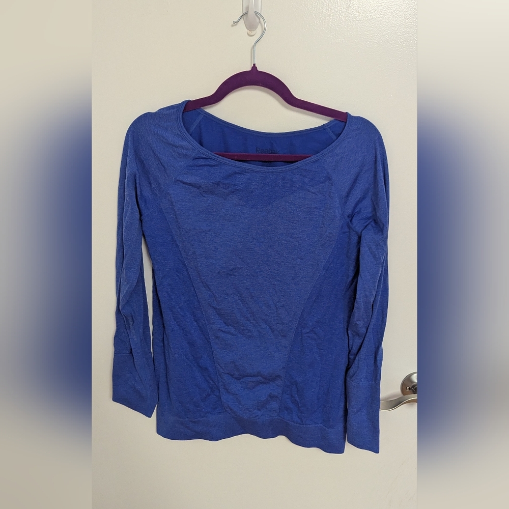 Reebok Women's Blue Long Sleeve Top - Size Medium